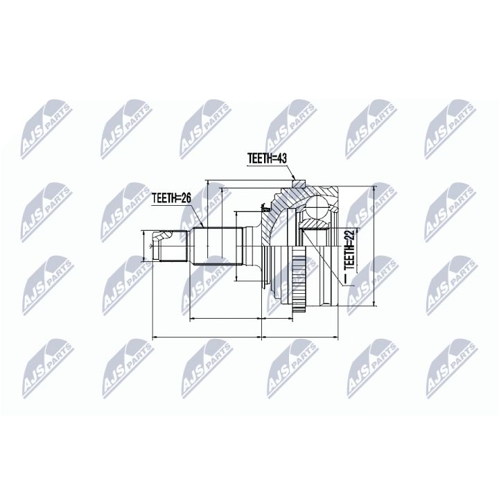 Jungčių komplektas, kardaninis velenas NTY NPZ-RV-010