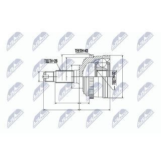 Jungčių komplektas, kardaninis velenas NTY NPZ-RV-017