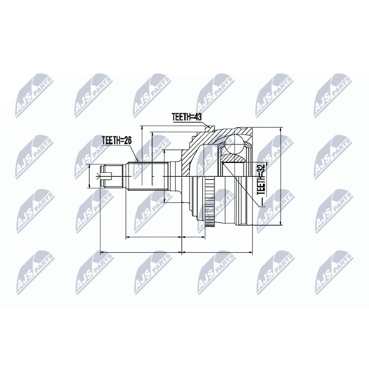 Jungčių komplektas, kardaninis velenas NTY NPZ-RV-017