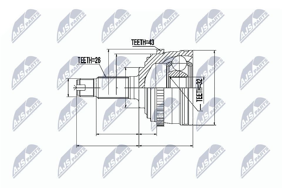 Jungčių komplektas, kardaninis velenas NTY NPZ-RV-017