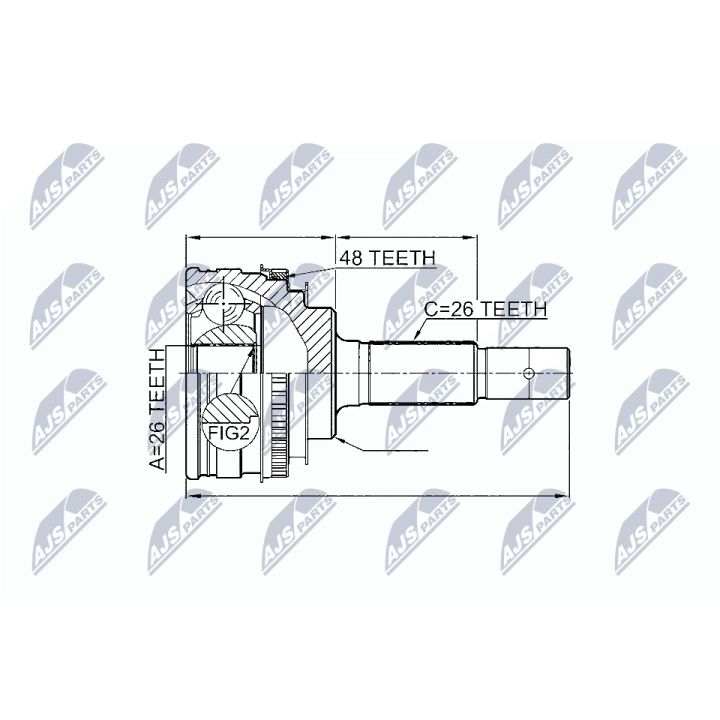 Jungčių komplektas, kardaninis velenas NTY NPZ-TY-003