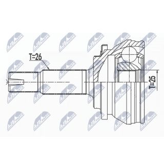 Jungčių komplektas, kardaninis velenas NTY NPZ-TY-013