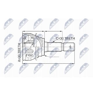 Jungčių komplektas, kardaninis velenas NTY NPZ-TY-020