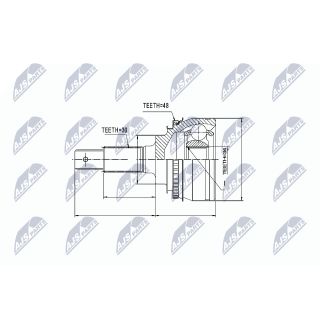 Jungčių komplektas, kardaninis velenas NTY NPZ-TY-029