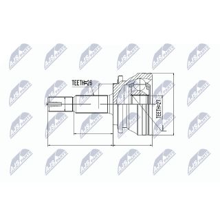 Jungčių komplektas, kardaninis velenas NTY NPZ-TY-064