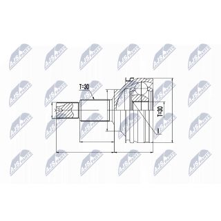 Jungčių komplektas, kardaninis velenas NTY NPZ-TY-074