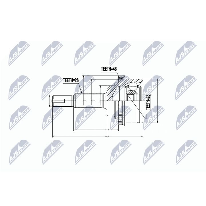 Jungčių komplektas, kardaninis velenas NTY NPZ-TY-075