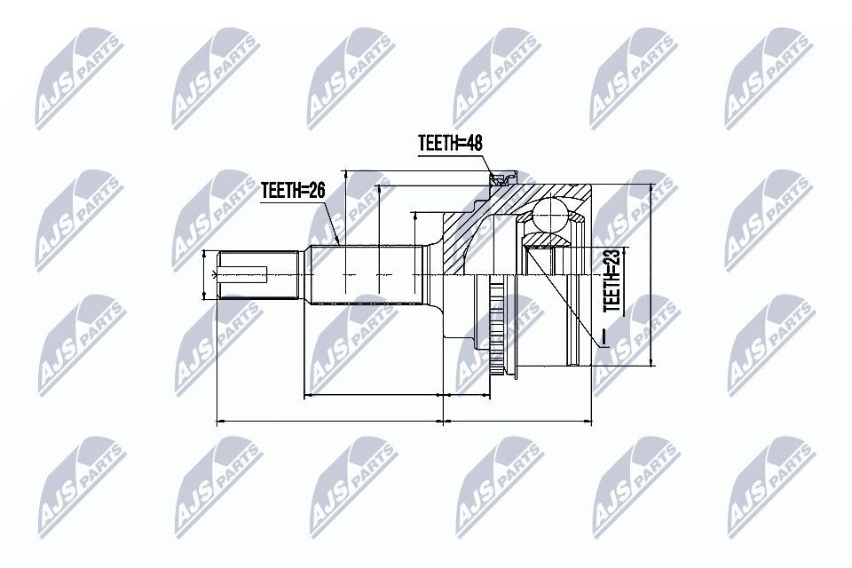 Jungčių komplektas, kardaninis velenas NTY NPZ-TY-075