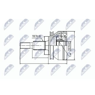 Jungčių komplektas, kardaninis velenas NTY NPZ-VW-032