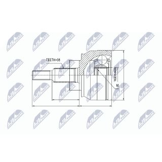 Jungčių komplektas, kardaninis velenas NTY NPZ-VW-033