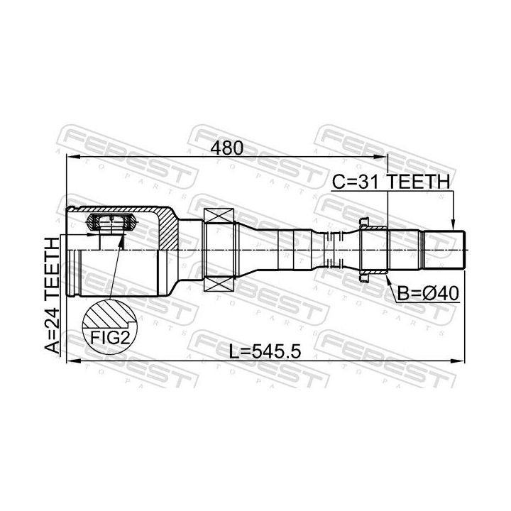 Jungčių komplektas, kardaninis velenas FEBEST 0511-GJATRH