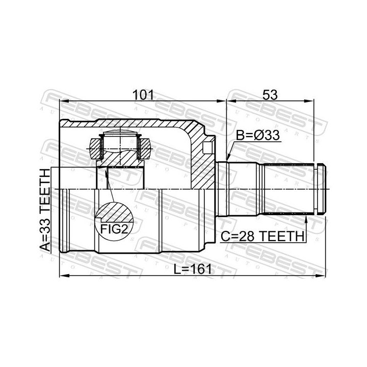Jungčių komplektas, kardaninis velenas FEBEST 1211-D7AT4WD