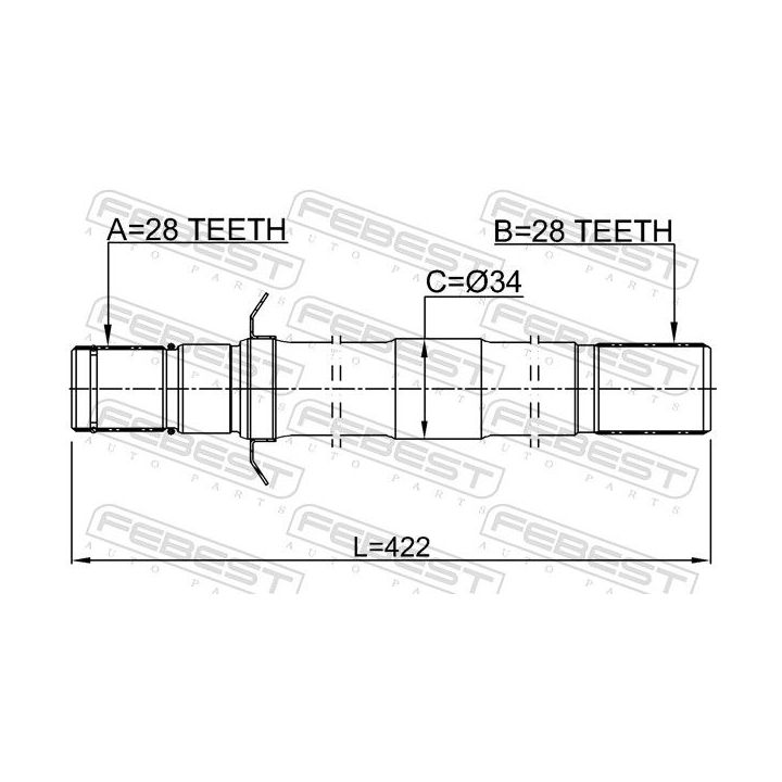 Pusašis FEBEST 1212-KMH4WDRH
