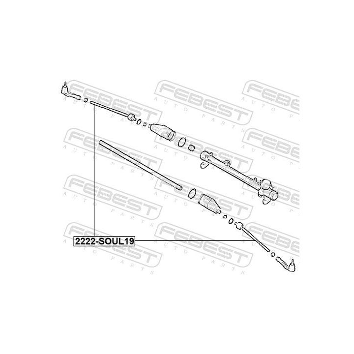Vidinė skersinė vairo trauklė FEBEST 2222-SOUL19