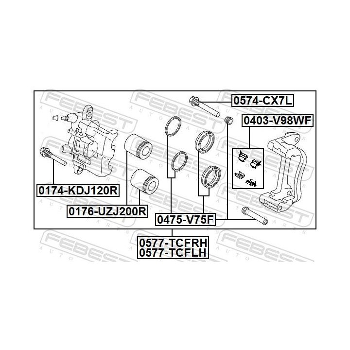 Stabdžių apkaba FEBEST 0577-TCFLH
