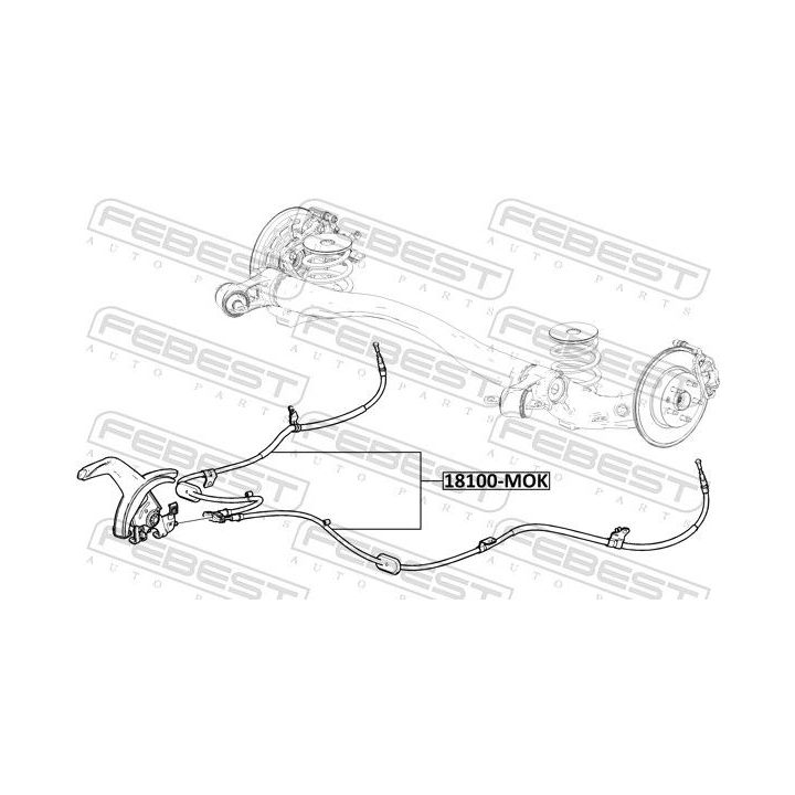 Trosas, stovėjimo stabdys FEBEST 18100-MOK