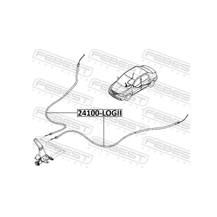 Trosas, stovėjimo stabdys FEBEST 24100-LOGII