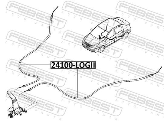 Trosas, stovėjimo stabdys FEBEST 24100-LOGII