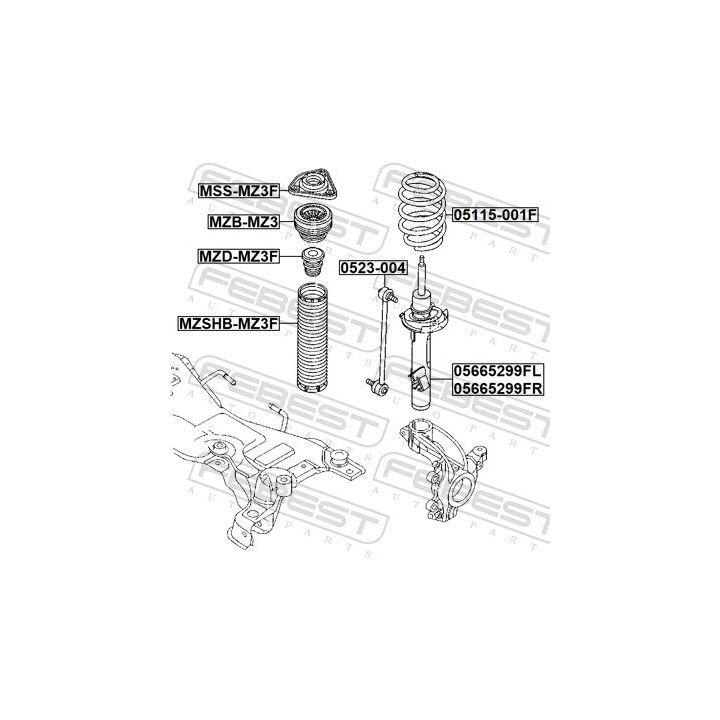 Spyruoklė FEBEST 05115-001F