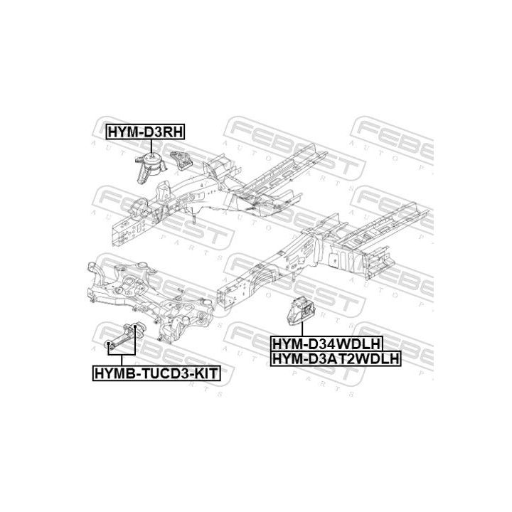 Variklio montavimas FEBEST HYMB-D3R-KIT