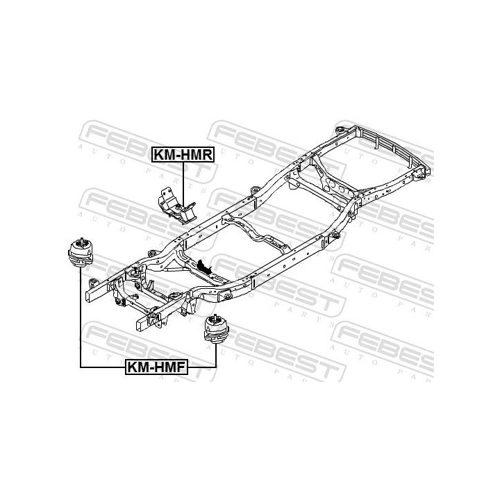 Variklio montavimas FEBEST KM-HMR