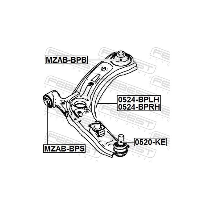 Vikšro valdymo svirtis FEBEST 0524-BPLH