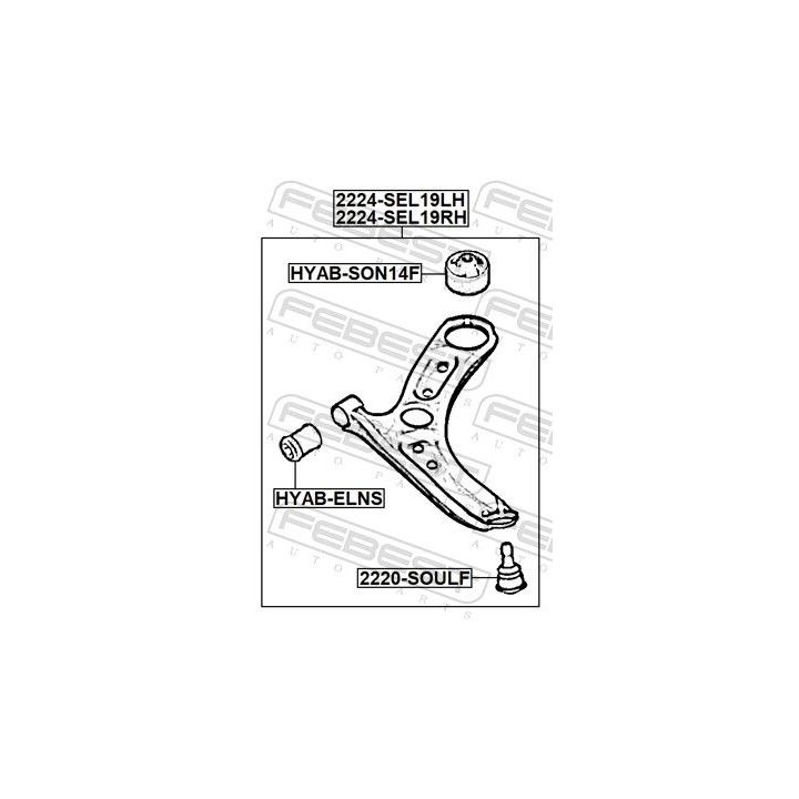 Vikšro valdymo svirtis FEBEST 2224-SEL19RH