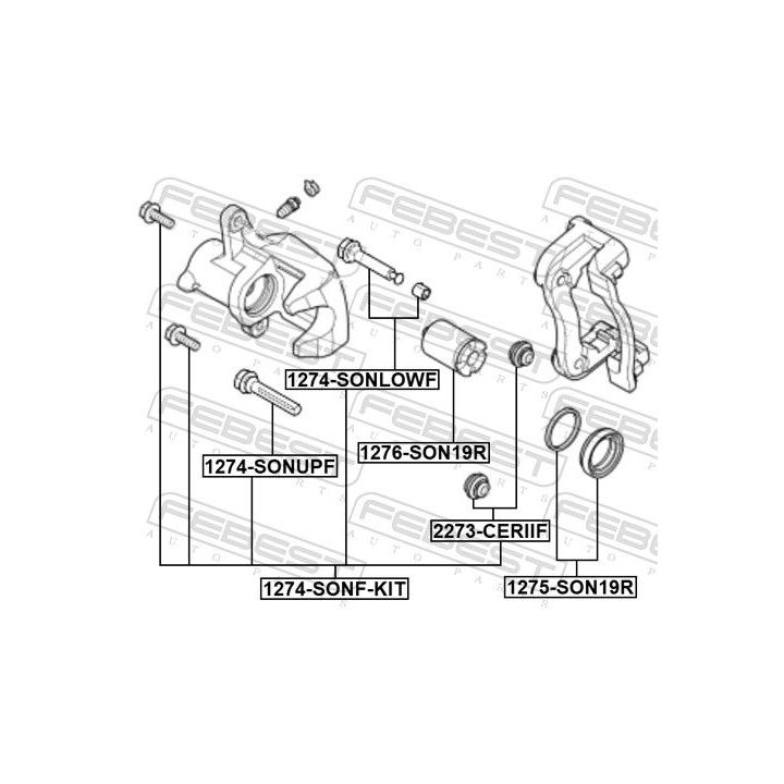Remonto komplektas, stabdžių apkaba FEBEST 1275-SON19R