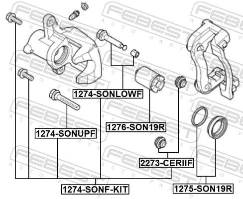 Remonto komplektas, stabdžių apkaba FEBEST 1275-SON19R