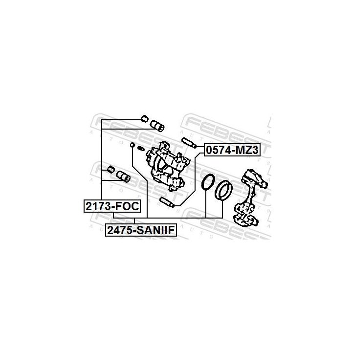 Remonto komplektas, stabdžių apkaba FEBEST 2475-SANIIF