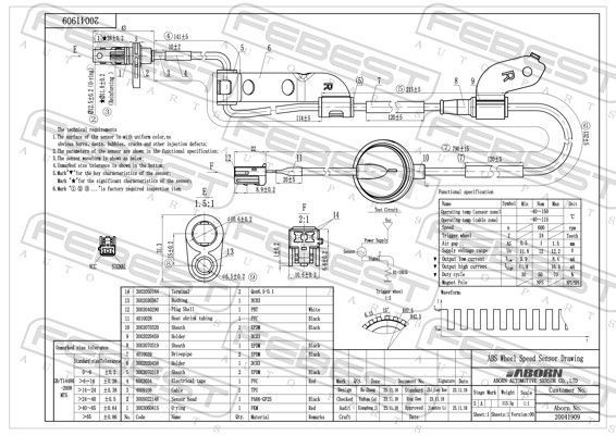 Jutiklis, rato greitis FEBEST 12606-020