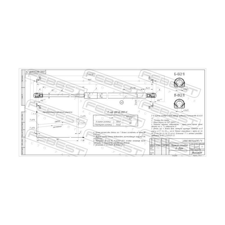 Dujinė spyruoklė, gaubtas FEBEST 22117-002