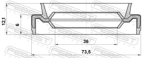 Veleno sandariklis, diferencialas FEBEST 95EAW-38730613X