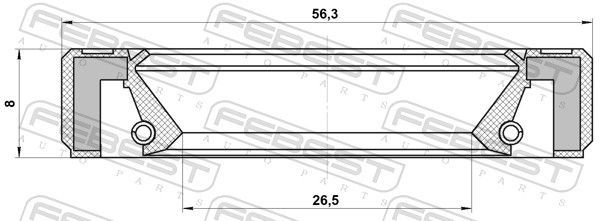 Veleno sandariklis, diferencialas FEBEST 95GBY-28560808R