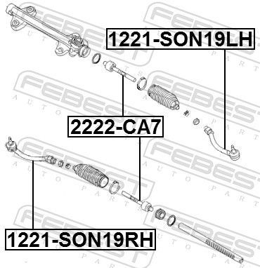 Skersinės vairo trauklės galas FEBEST 1221-SON19RH