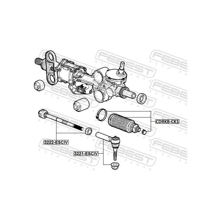 Skersinės vairo trauklės galas FEBEST 3221-ESCIV
