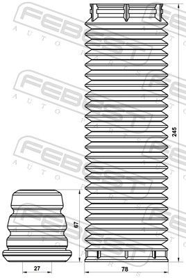 Apsauginio dangtelio komplektas, amortizatorius FEBEST VLSHB-S40IIF