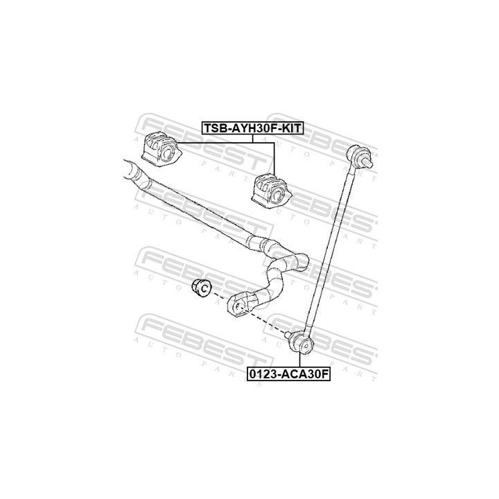 Remonto komplektas, stabilizatoriaus pakaba FEBEST TSB-AYH30F-KIT