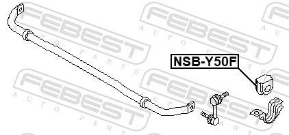 Skersinio stabilizatoriaus įvorių komplektas FEBEST NSB-Y50F