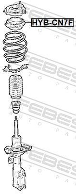 Frikcinis guolis, pakabos statramsčio atramos montavimas FEBEST HYB-CN7F