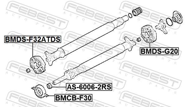 Guolis, kardaninio veleno centrinis guolis FEBEST BMCB-F30