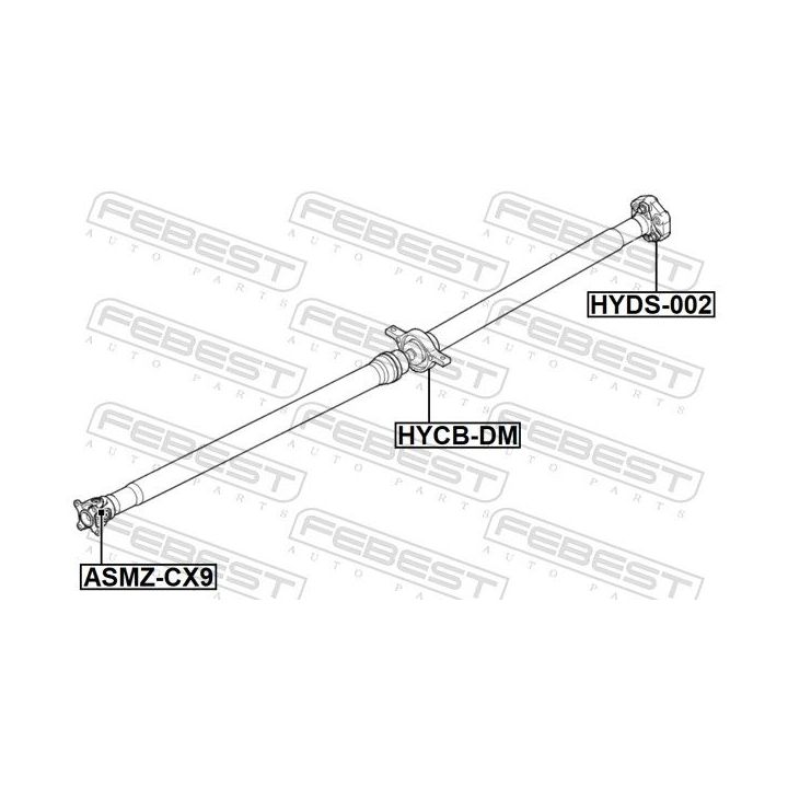 Guolis, kardaninio veleno centrinis guolis FEBEST HYCB-DM