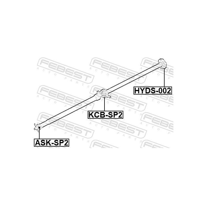 Guolis, kardaninio veleno centrinis guolis FEBEST KCB-SP2