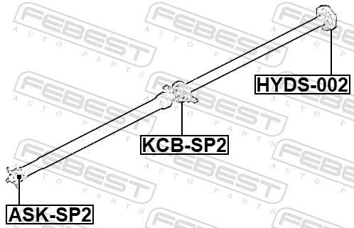 Guolis, kardaninio veleno centrinis guolis FEBEST KCB-SP2
