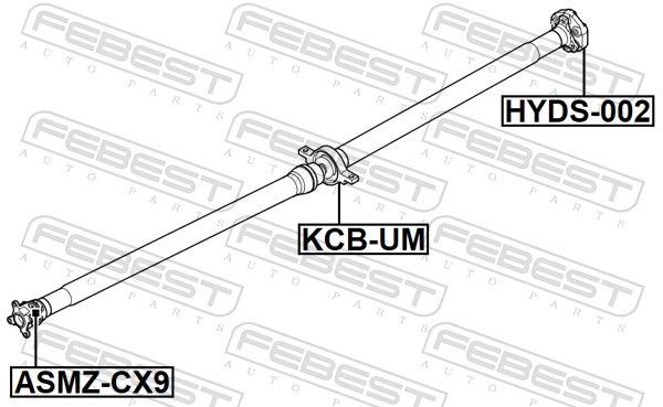 Guolis, kardaninio veleno centrinis guolis FEBEST KCB-UM