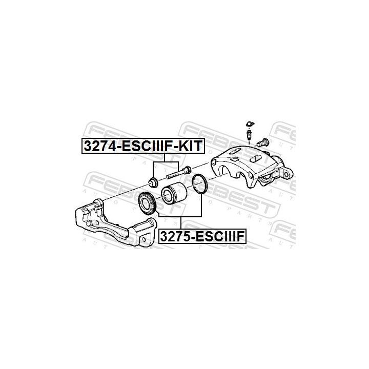 Kreipiantysis varžtas, stabdžių apkaba FEBEST 3274-ESCIIIF-KIT
