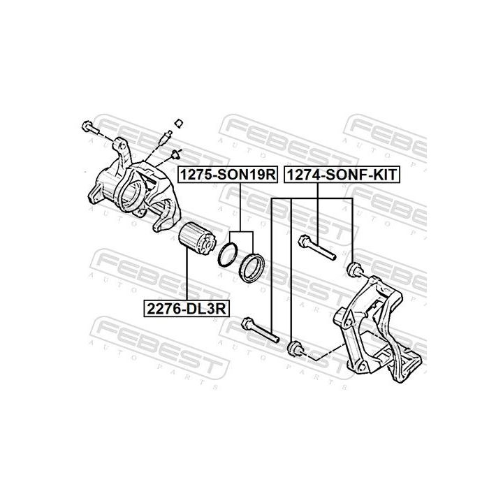 Stūmoklis, stabdžių apkaba FEBEST 2276-DL3R