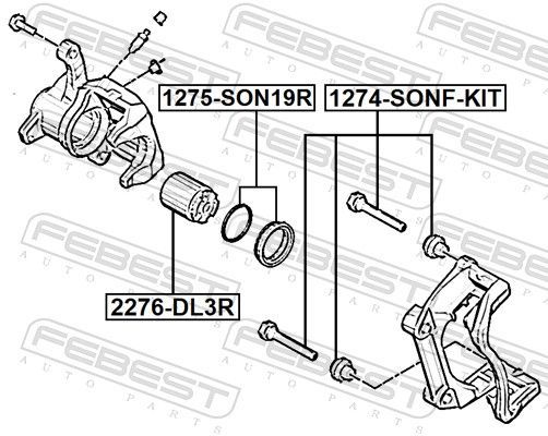 Stūmoklis, stabdžių apkaba FEBEST 2276-DL3R