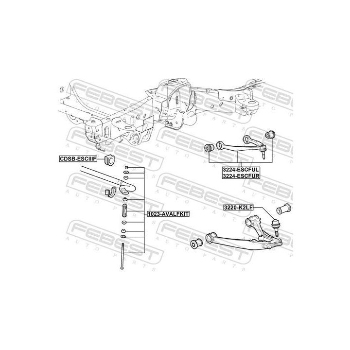 Šarnyras / girgždukas FEBEST 3220-K2LF