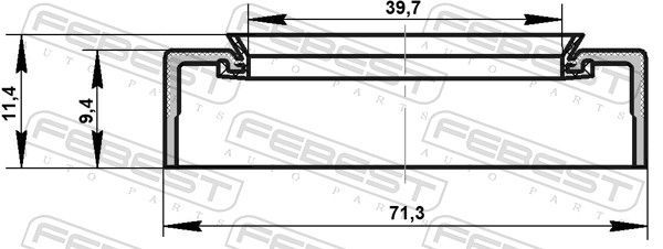 Sandariklis, kardaninis velenas FEBEST 95AES-40710911X